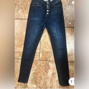 Kancan Sz 26 Kurvy Ultra High Rise Whiskered Skinny Jean Stretchy